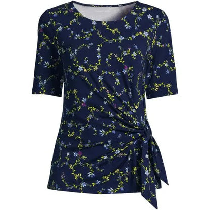 Women's Lightweight Jersey Tie Front Top