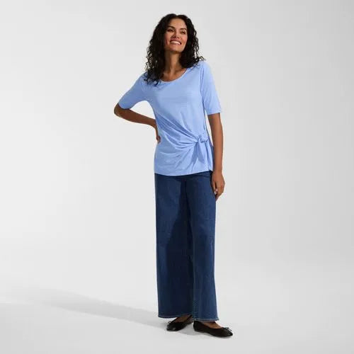 Women's Lightweight Jersey Tie Front Top