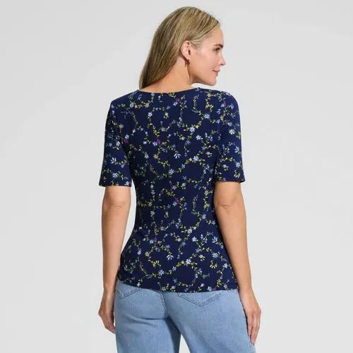 Women's Lightweight Jersey Tie Front Top