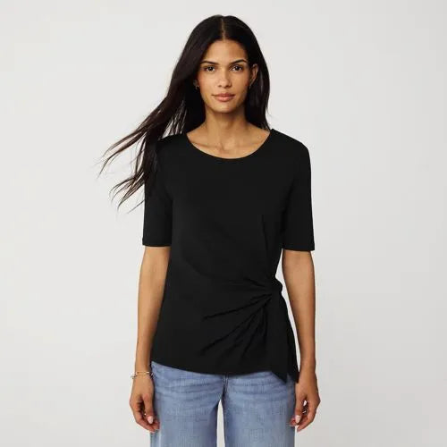 Women's Lightweight Jersey Tie Front Top