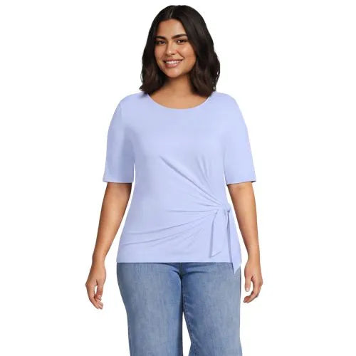 Women's Lightweight Jersey Tie Front Top