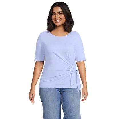 Women's Lightweight Jersey Tie Front Top