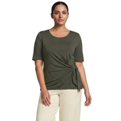 Women's Lightweight Jersey Tie Front Top