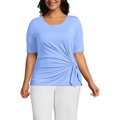 Women's Lightweight Jersey Tie Front Top