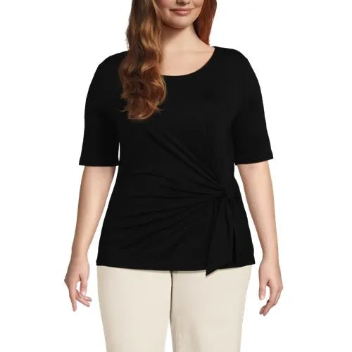Women's Lightweight Jersey Tie Front Top