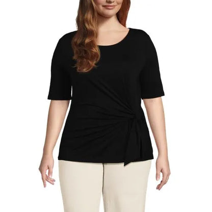 Women's Lightweight Jersey Tie Front Top