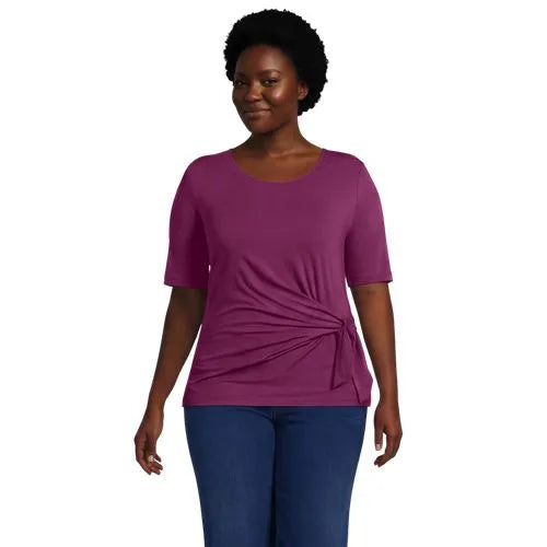 Women's Lightweight Jersey Tie Front Top