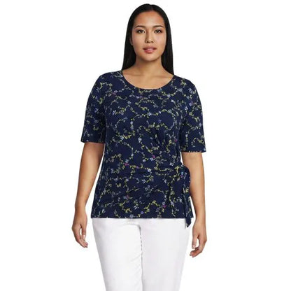 Women's Lightweight Jersey Tie Front Top
