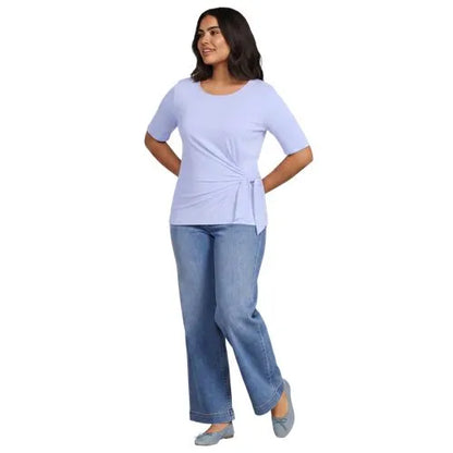 Women's Lightweight Jersey Tie Front Top