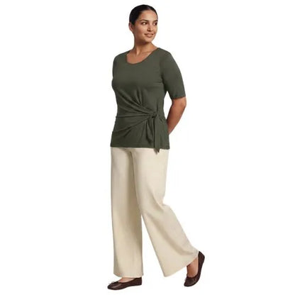 Women's Lightweight Jersey Tie Front Top
