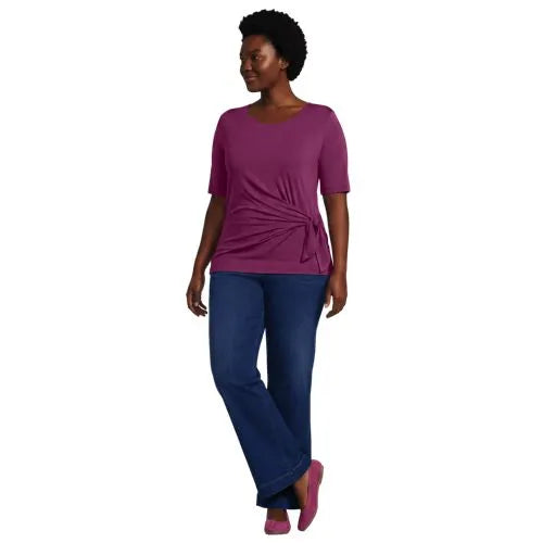 Women's Lightweight Jersey Tie Front Top