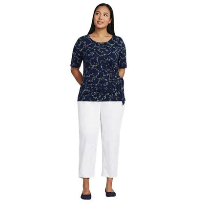 Women's Lightweight Jersey Tie Front Top