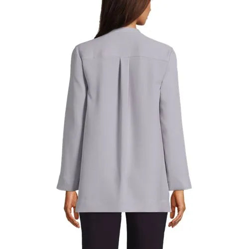 Women's Long Sleeve V-neck Crepe Tunic