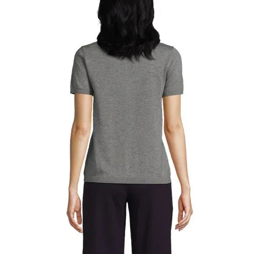 Women's Cotton Modal Half Sleeve Mock Neck Pullover Sweater