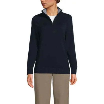 School Uniform Unisex Cotton Modal Quarter Zip Sweater