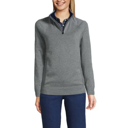 School Uniform Unisex Cotton Modal Quarter Zip Sweater