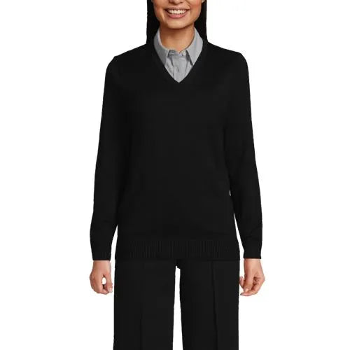 School Uniform Unisex Cotton Modal V-neck Pullover Sweater