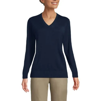 School Uniform Unisex Cotton Modal V-neck Pullover Sweater