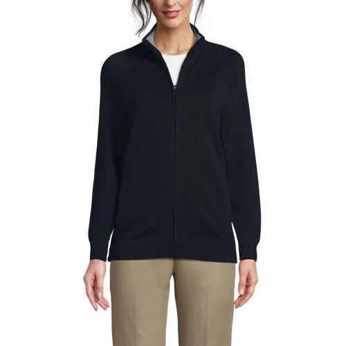 School Uniform Unisex Cotton Modal Full Zip Sweater Jacket