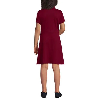 Girls Short Sleeve Interlock Polo Dress