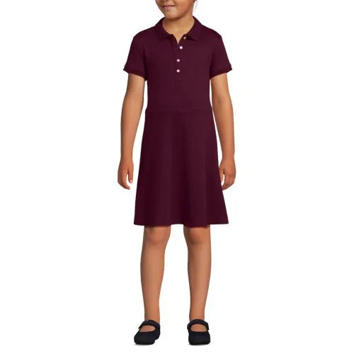 Girls Short Sleeve Interlock Polo Dress