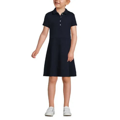 Girls Short Sleeve Interlock Polo Dress
