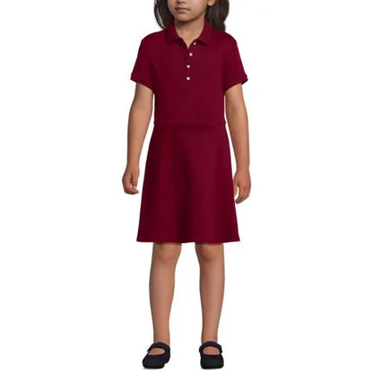 Girls Short Sleeve Interlock Polo Dress