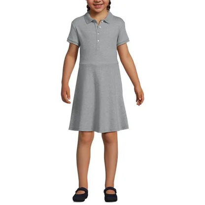 Girls Short Sleeve Interlock Polo Dress