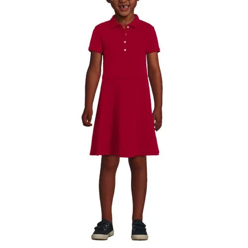 Girls Short Sleeve Interlock Polo Dress
