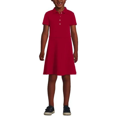 Girls Short Sleeve Interlock Polo Dress