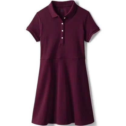 Girls Short Sleeve Interlock Polo Dress
