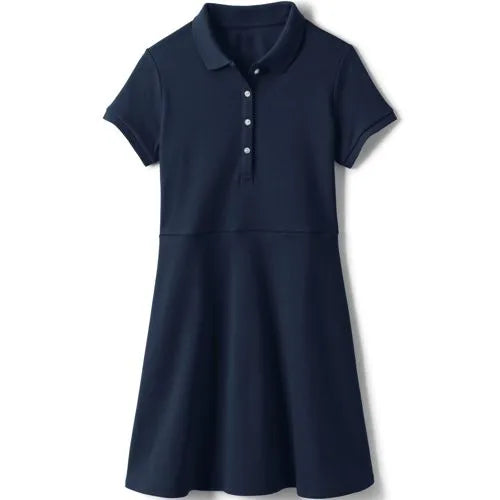 Girls Short Sleeve Interlock Polo Dress