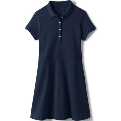 Girls Short Sleeve Interlock Polo Dress