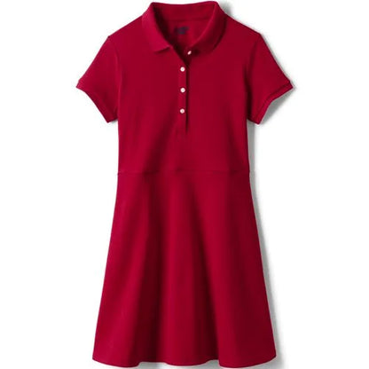 Girls Short Sleeve Interlock Polo Dress
