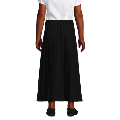 School Uniform Girls Solid Pleated Skirt Ankle Length