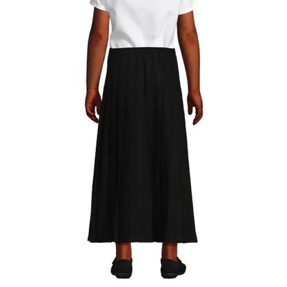 School Uniform Girls Solid Pleated Skirt Ankle Length