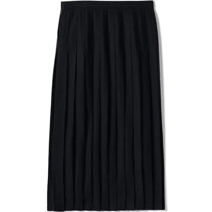 School Uniform Girls Solid Pleated Skirt Ankle Length