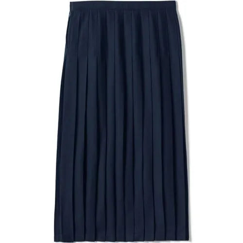 School Uniform Girls Solid Pleated Skirt Ankle Length