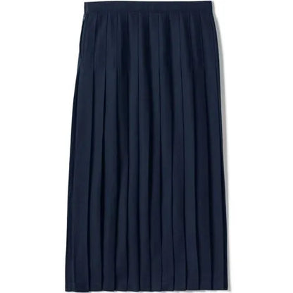 School Uniform Girls Solid Pleated Skirt Ankle Length