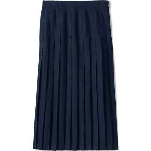 School Uniform Girls Solid Pleated Skirt Ankle Length