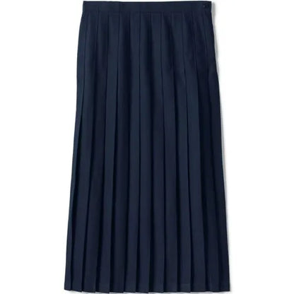 School Uniform Girls Solid Pleated Skirt Ankle Length