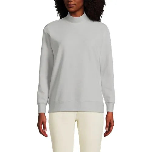 Women's Long Sleeve Ottoman Mock Pullover