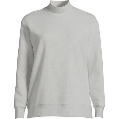 Women's Long Sleeve Ottoman Mock Pullover