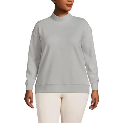 Women's Long Sleeve Ottoman Mock Pullover