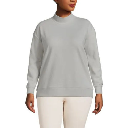 Women's Long Sleeve Ottoman Mock Pullover