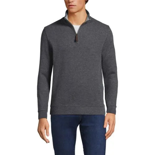 School Uniform Men's French Rib Quarter Zip Pullover Shirt