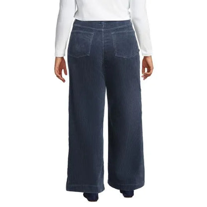 Women's High Rise Wide Leg Corduroy Pants
