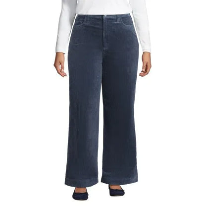 Women's High Rise Wide Leg Corduroy Pants