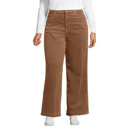 Women's High Rise Wide Leg Corduroy Pants