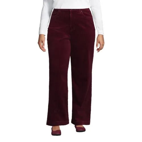 Women's High Rise Wide Leg Corduroy Pants